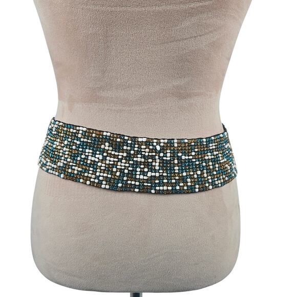 Unbranded Beaded Wide Stretch Belt OS fits most - Picture 2 of 6